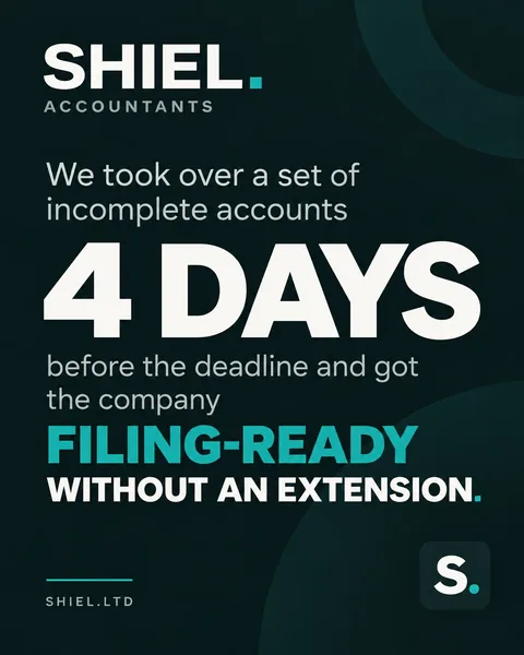 We took over incomplete accounts four days before the deadline and had the company ready to file without an extension.